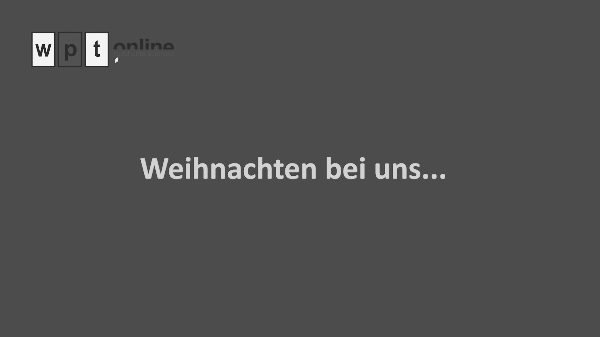 wpt Logo mit Text Weihnachten bei uns... in schwarz weiß